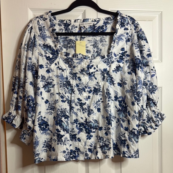 cupcakes & cashmere Tops - cupcakes & cashmere Blue Floral Blouse